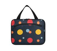 Polka Dot Denim Colorful Hanging Large Make up Bag with Hook, Designer Accessories kit Bag for Men for Travel Accessories Camping maleta para maquillaje L