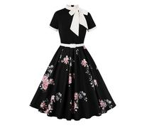 Polka Dot Dress For Women, Women'S Vintage Dresses, 1950S A Line Swing Dress Casual Round Neck Beachdress Fashion Retro Party-Dress Elegant Audrey Hepburn Tea Dress Swing Flowy Pleated Dance Gown