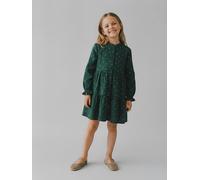 Polka Dot Dress in Cotton Gauze for Girls fir green