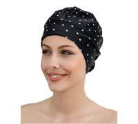 Polka Dot Fabric Swim Cap - Black/White Fashy Black One Size