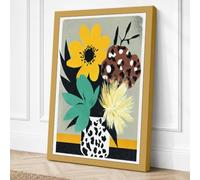 Polka Dot Florals Art Deco Canvas Wall Art Print 30x20 Inch | Ready to Hang, Gallery Wrapped, Fade-Resistant Inks, Securely Packaged, UK Made