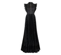 Polka Dot Frill Maxi Dress - female - Self Portrait - Gowns - Black - S - Dresses S