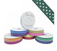 Polka Dot Grosgrain Ribbon 10mm wide x 25 metre Reel Hunter (Dark) Green
