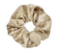 Polka Dot Hair Scrunchies, Pearl Effect Hair Elastics, Soft and Elastic, Delicate on Ponytail Holder for Thick and Fine Hair, Accessories for Women and Girls (Champagne)