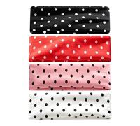 Polka Dot Headband, Striped,Yoga, Workout Headbands, Pink Headband, Four Headbands Set in Black Red White Pink Colours, Sweat Absorbent Fitness Hair Band for Active Lifestyles