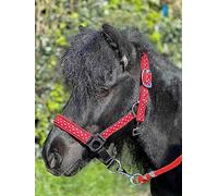 POLKA DOT HEADCOLLAR WITH LEAD ROPE FULL-MINI SHETLAND (Red, Full)
