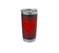 Polka Dot Heart Valentine with Striped Background Stainless Steel Insulated Tumbler