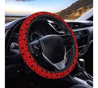 Polka Dot Ladybug Elastic Stretch Steering Wheel Cover, Anti-Slip and Durable Car Accessories for Women Men, 15 Inch Universal Fit, Truck, SUV Protect the steering wheel
