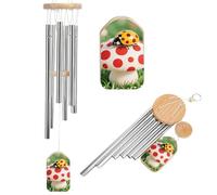 Polka - Dot Ladybug Wind Chimes for Outside Memorial Tuned Outdoor Windchimes Large Garden Decor Wind Chime with Melodious Sound for Mom Dad Grandma Home Garden Patio Decor