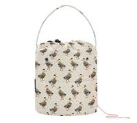 Polka Dot Mallard Off White Striped Crochet Yarn Bag Portable Storage Organizer for Knitting Tools bolsas para hilos de Crochet