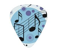 Polka Dot Music Note 12-Pack Guitar Picks Set â€“ Unique Single-Sided Printed Picks With Abs Material For Acoustic, Electric Guitars & Ukuleles