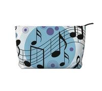 Polka Dot Music Note Corduroy Makeup Bag - Portable and Stylish Cosmetic Organizer for Beauty Essentials, Zipper Closure, Travel-Friendly, Cosmetics Bag, Gift for Her