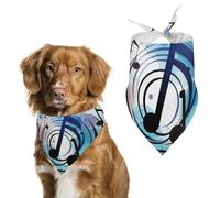 Polka Dot Music Note Dog Bandana Triangle Dog Scarf Washable Polyester Dog Bibs Cute Pet Bandana for Medium Large Dogs Puppy and Cats