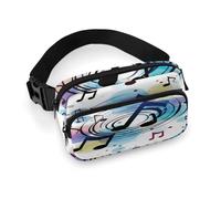 Polka Dot Music Note Full Printed Fanny Pack,Zipper Belt Bag Cute Crossbody Bag Hip Bum Bag with Adjustable Strap