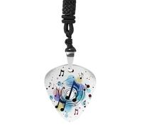 Polka Dot Music Note Guitar Pick Necklace Exquisite Titanium Steel Personalized Necklaces Cool Pendant Necklaces Fashion Guitar Pick Holder Necklace Unique Gifts for Adult