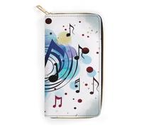 Polka Dot Music Note Leather Wallet, Bifold Stylish Wallets, Credit Card Holder for Passport Covers, Purse Passport Bag for Men Women