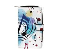 Polka Dot Music Note Leather Wallet,Multiple Card Slots Clip,Multi-Functional Slim Billfold For Men Women