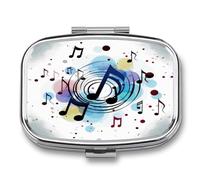 Polka Dot Music Note Pill Organizer Small with Two Compartments Metal Pill Case Portable Medicine Organizer Medicine Holder Medicine Holder Container