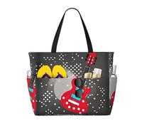 Polka Dot Music Note Print Large Capacity Travel Bag For Women Beach Tote Bags Duffle Bag,For Travel Gym Vacation