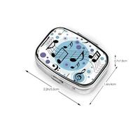 Polka Dot Music Note Print Pill Box 2 Compartment Medicine Pill Case,Portable for Pocket Or Purse Pill Box Decorative Metal Medicine Organizer