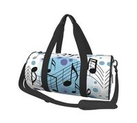 Polka Dot Music Note Print Round Duffel Bag, Canvas Overnight Travel Tote Bag, Waterproof and Tear-Resistant.Foldable Weekend Travel Bag
