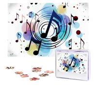 Polka Dot Music Note Wooden Puzzles 1000 Pieces Personalized Jigsaw Puzzle For Adults Interesting Custom Photo Puzzles Gift For Holiday Birthday Wedding Anniversay