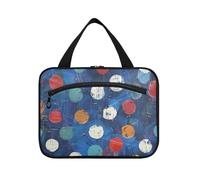 Polka Dot Navy Blue Hanging Size toiletries for Men with Hook, Designer Bags for Men for Travel Must Haves Hotel bolso para maquillaje de Mujer L