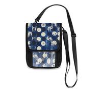 Polka Dot Navy Blue Travel Wallet Passport Holder Travel Wallet Organizer Slim Lightweight Crossbody Bag with Adjustable Strap