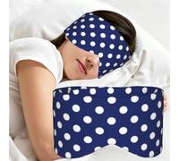 Polka Dot Navy Pattern, Sleep Mask for Home Travel, Full Eye Covers Light Blocking Eye Mask Sleep Eye and Ear Muffs