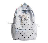 Polka Dot Nylon School Backpack for Teen Girls Large Capacity(蓝色