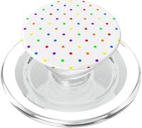 Polka Dot Pattern Colorful Rainbow and White PopSockets PopGrip for MagSafe