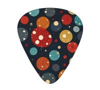 Polka dot pattern guitar pick set, 3 different thicknesses, 12 pieces for a variety of instruments