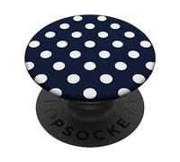 Polka Dot Pattern, Women, Girls, Navy Blue, White Polka Dots PopSockets Adhesive PopGrip