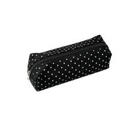 Polka Dot Pencil Case for Girls Cute Multi Compartment Canvas Pencil Pouch | 17x7cm Large Capacity Aesthetic Cute Stationery Pouch Pen Bag for School College Office