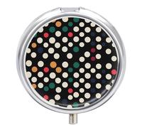 Polka Dot Pill Box Travel Pill Case for Purse Pocket Weekly Medicine Organizer with Mirror 3 Compartment Round Medicine Case Portable PillcaseHolder for Daily