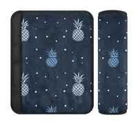 Polka Dot Pineapple Dark Blue 2 pcs car seat Shoulder Strap Covers Protects Your Neck and Shoulders for SUV funda para cinturón de carro