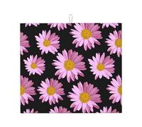 Polka Dot Pink Flower Printed Kitchen Drain mat countertop Absorbent mat Suitable for Various countertops
