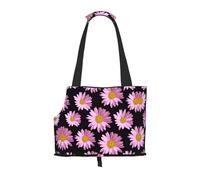 Polka Dot Pink Flower Printed Pet Shoulder Bag Lightweight Breathable Travel Pet Bag 26 * 34cm Weekend Pet Travel Set