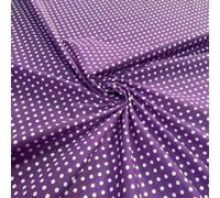 Polka Dot Polycotton Fabric - 50 Different Colours and Dot Sizes *Sold by The Metre* 113cm Wide (3-4MM DOT Purple) (ONE - METRE)