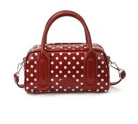 Polka Dot Purse Top Handle Bag Lightweight Casual Bag with Adjustable Wide Strap PU Leather for Women Travel Shopping Casual Travel (Red)