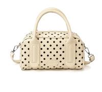 Polka Dot Purse Top Handle Bag Lightweight Casual Bag with Adjustable Wide Strap PU Leather for Women Travel Shopping Casual Travel (White)