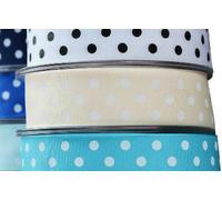 Polka DOT Ribbon Trim Satin - 40 mm Wide - Jumbo Size Cream #04 (Sold by The metre)