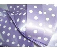 Polka DOT Ribbon Trim Satin - 40 mm Wide - Jumbo Size Lilac #05 (Sold by The metre)
