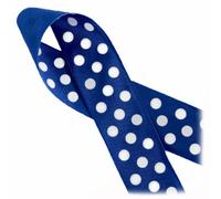 Polka DOT Ribbon Trim Satin - 40 mm Wide - Jumbo Size Royal Blue #11 (Sold by The metre)