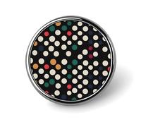 Polka Dot Round Badge Personalized Metal Lapel Pin Badges Fit Clothing Bags Hat Humorous Printed Brooch Badge Party Decorations Accessories for Men Women