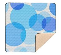 Polka Dot Round Modern Blue Soft Foam Baby Play Mat for Floor Washable foldablummy Time Mat for Babies Infants Toddlers, 50'' x 50''para juegos de