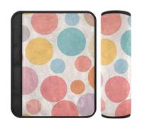Polka Dot Round Modern Color 2 pcs car seat Strap Cover Release Stress to Your Neck and Shoulders for Bag funda para cinturón de carro
