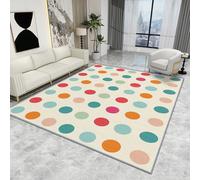 Polka Dot Rug for Kids - Colourful Geometric Minimalist Carpet, Girls Playroom Nursery, Washable Non Slip Low Pile Large Area Rug, Home Decor Gifts, 120 X 180 cm