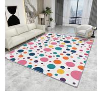 Polka Dot Rug for Kids - Cute Colourful Geometric Carpet, Nursery Playroom Washable Non Slip Low Pile Soft Small Area Rug, Home Decor Gifts, 60 X 90 cm