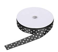 Polka Dot Satin Ribbon, Gift Wrapping Ribbon Roll, Durable Polyester Ribbon with Classic Dot Design, 100 Yards 2.5cm Wide Satin Ribbon for DIY Crafts, Holiday Decorations and Gift (Black)